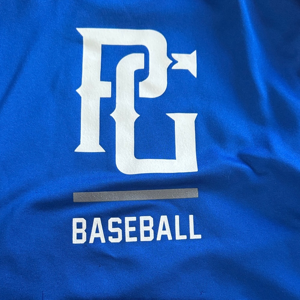Blue and White Kids Baseball Hoodie - Picture 2 of 5